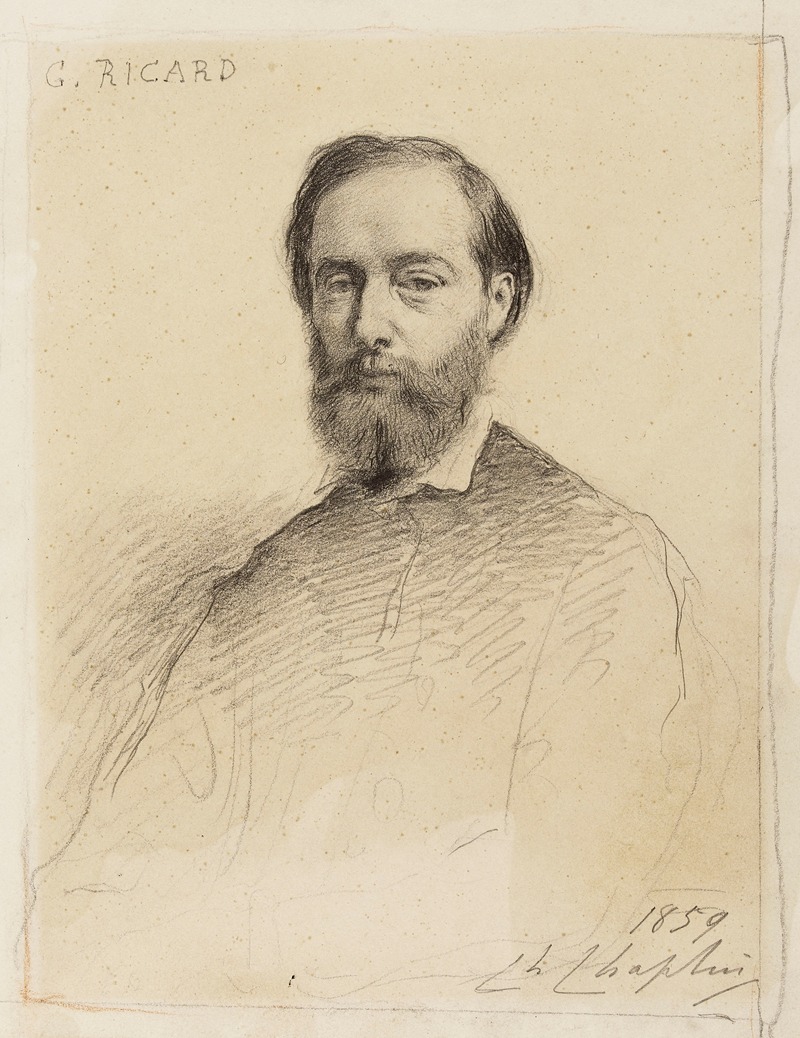 Portrait de Gustave Ricard by Шарль Чаплин, 1859 — digital art print download
