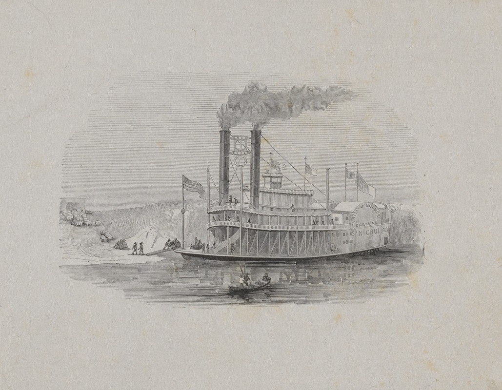 Loading a steamboat by Дэвид Инглиш Хендерсон — digital art print download