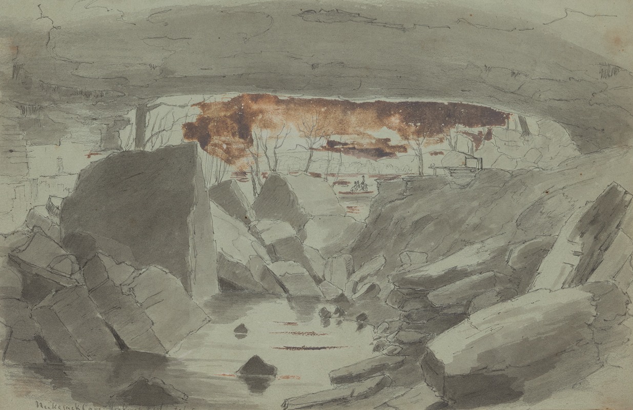 Nickajack Cave looking out. by Дэвид Инглиш Хендерсон, 1857 — digital art print download