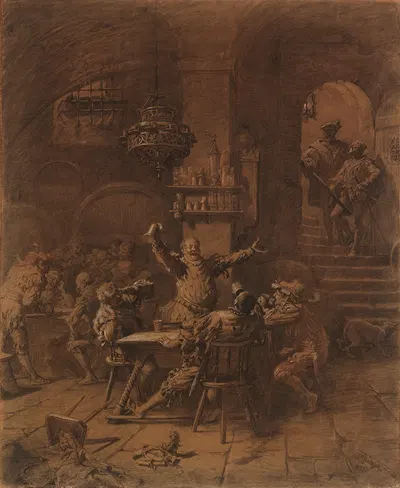 Auerbachs Keller by Eduard von Grützner, 1885 — digital art print download