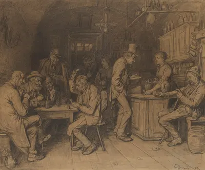 In der Branntweinschänke by Eduard von Grützner, 1883 — digital art print download