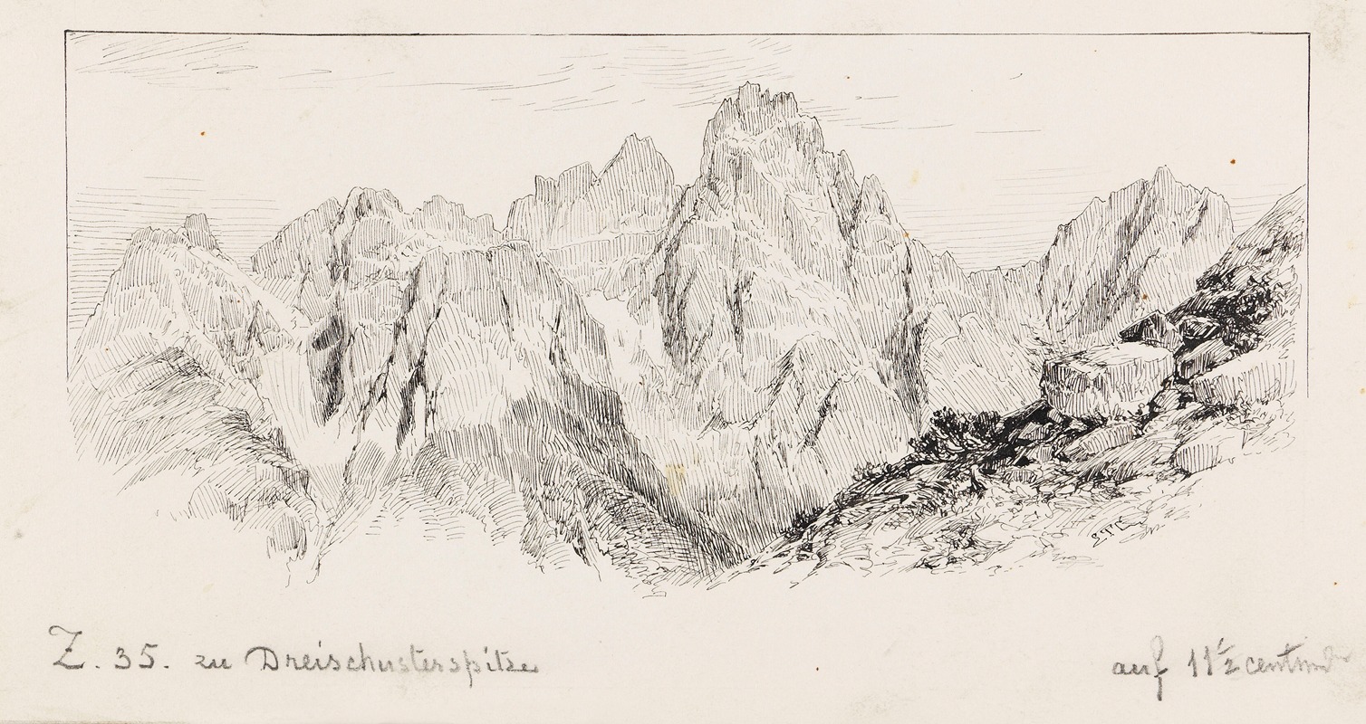 Panorama der Dreischusterspitze by Эдвард Теодор Комптон — digital art print download