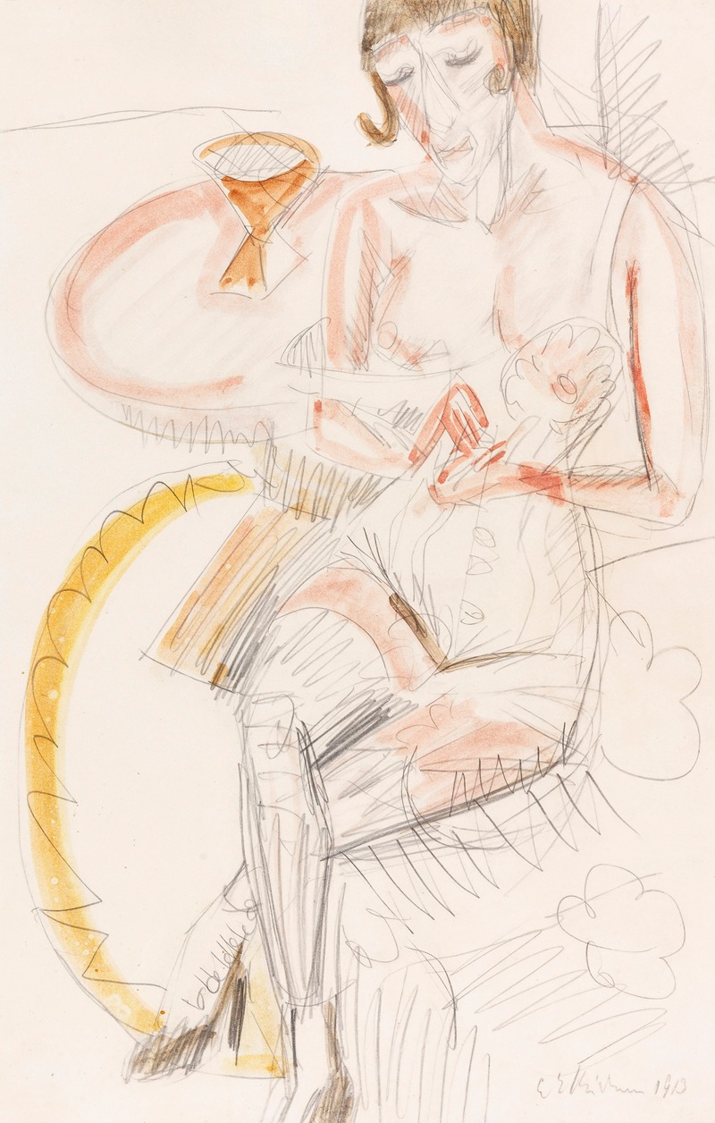Sitzende Frau in Corsett — Ernst Ludwig Kirchner