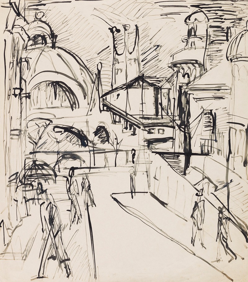 Stadtszene, Nollendorfplatz by Ernst Ludwig Kirchner, 1915 — digital art print download
