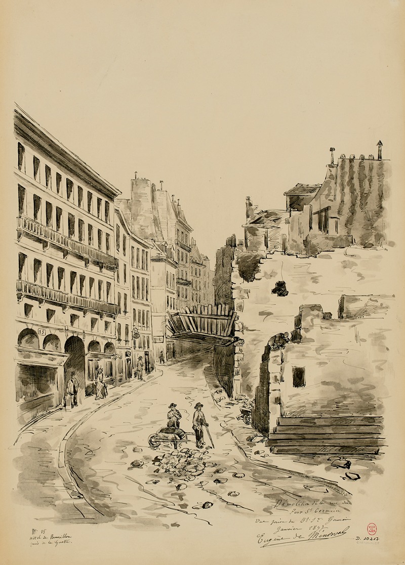 Démolition de la rue du Four by Эжен де Менорваль, 1897 — digital art print download