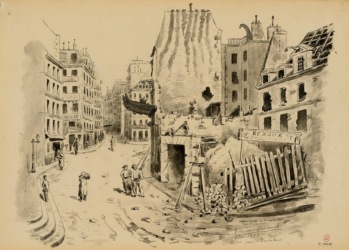 Démolition de la rue du Four by Эжен де Менорваль, 1897 — digital art print download