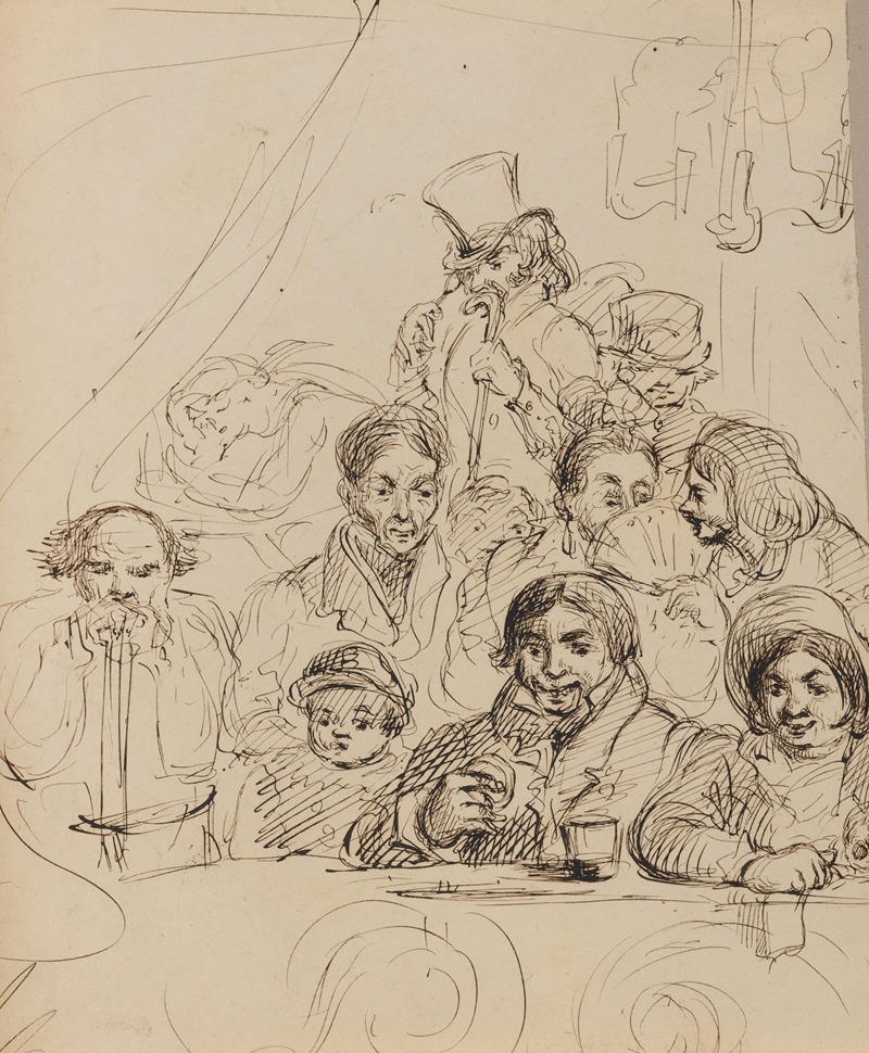 People at a banquet. by Феликс Октавиус Карр Дарли — digital art print download