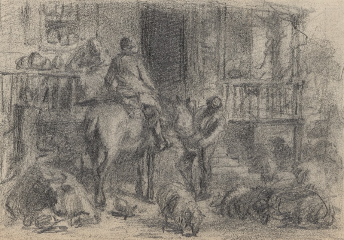 Traveler at an inn by Феликс Октавиус Карр Дарли — digital art print download