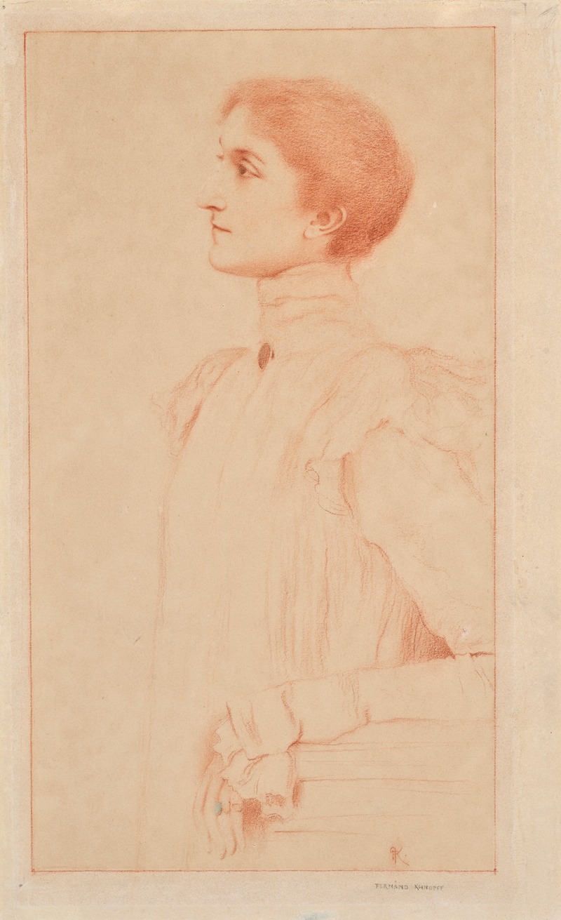 Portrait de Marie Verdussen en buste, de profil — Fernand Khnopff