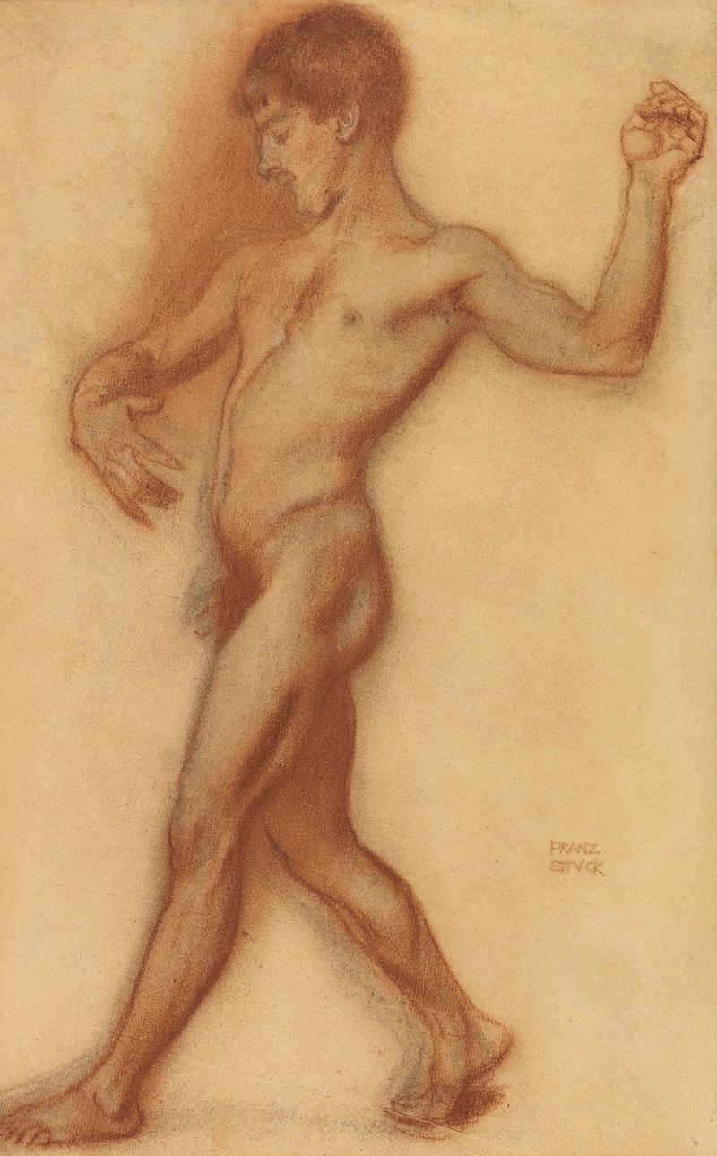 Männlicher Akt (Studie zu 'Der Tanz') by Франц фон Стук, 1894 — digital art print download