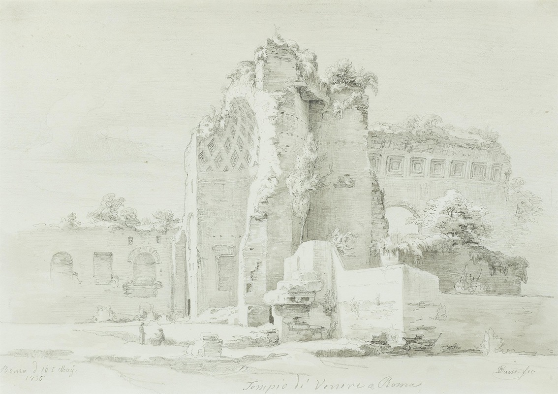 Der Tempel der Venus in Rom by Георг Генрих Буссе, 1836 — digital art print download