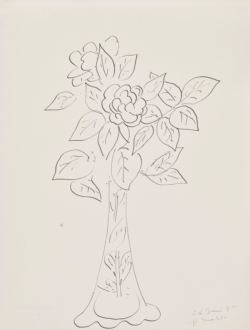 Vase de fleurs by Henri Matisse, 1944 — digital art print download