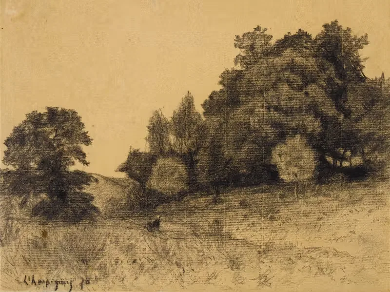 Bouquet d'arbres by Henri-Joseph Harpignies, 1876 — digital art print download