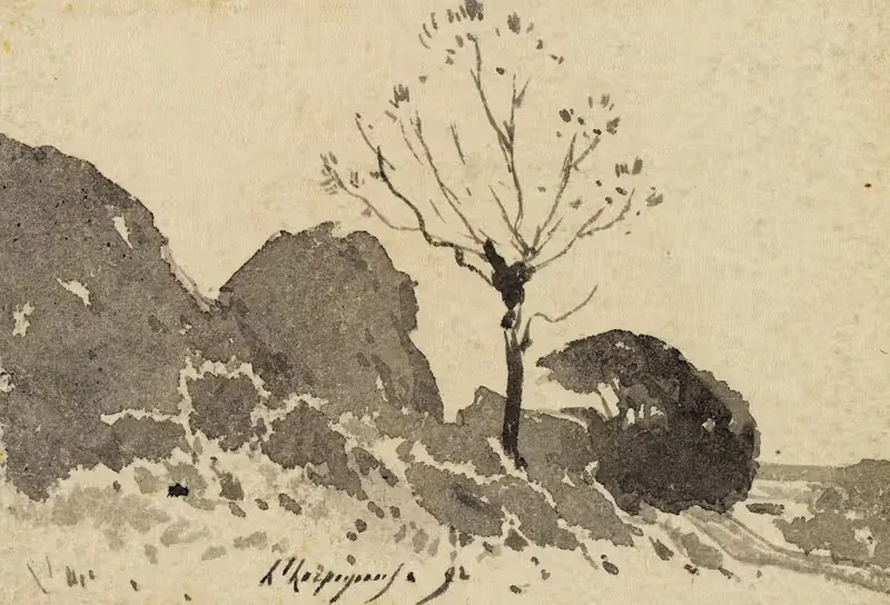 Этюд кустарников by Анри-Жозеф Арпиньи, 1892 — digital art print download