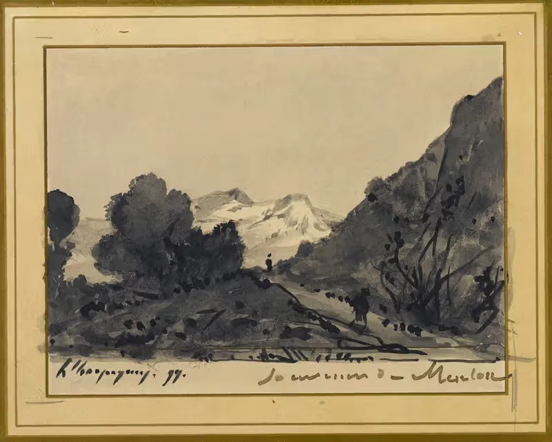 Souvenir de Menton by Henri-Joseph Harpignies, 1899 — digital art print download