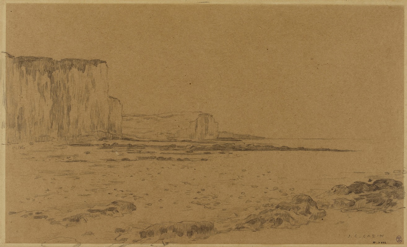 Les falaises à Etretat by Жан Шарль Казен — digital art print download