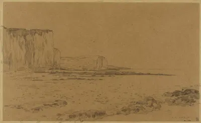 Les falaises à Etretat by Жан Шарль Казен — digital art print download