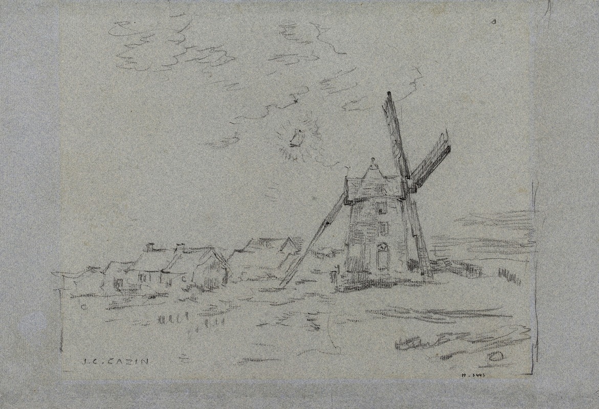Moulin et maisons by Жан Шарль Казен — digital art print download
