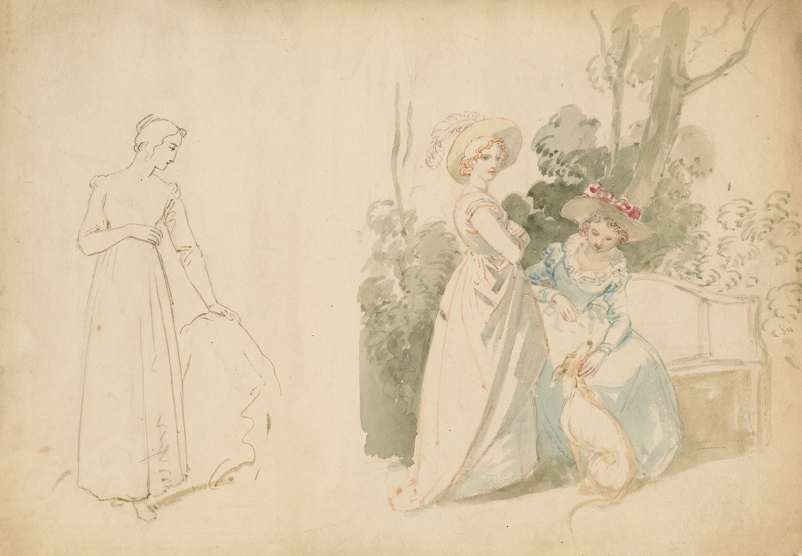 Scene from Much ado about nothing – act III, sc. 1. — John Massey Wright