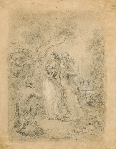 As you like it, Celia and Rosalind. by John Mills — digital art print download