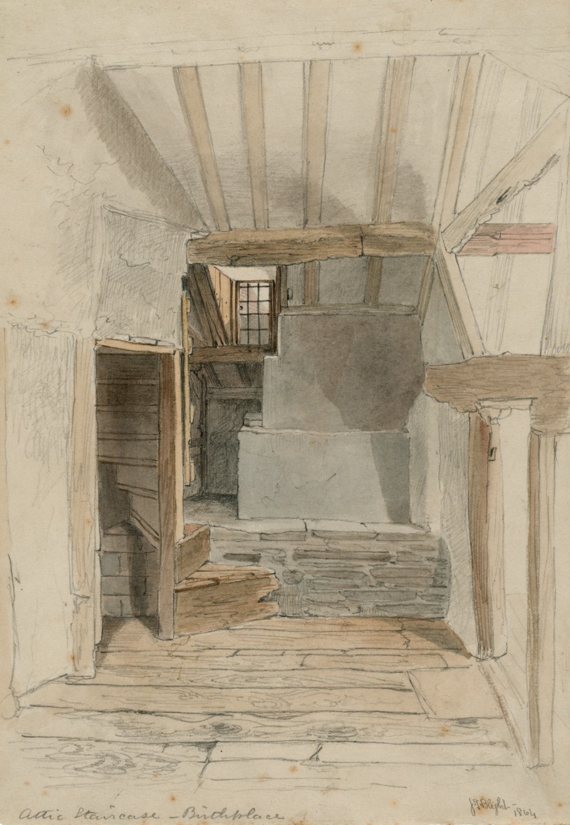 Attic staircase, Birthplace by John Thomas Blight — digital art print download