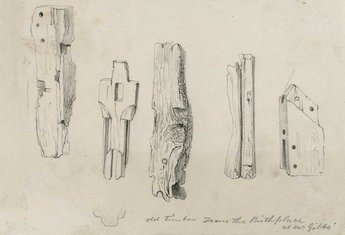 Old timber from the Birthplace by John Thomas Blight — digital art print download