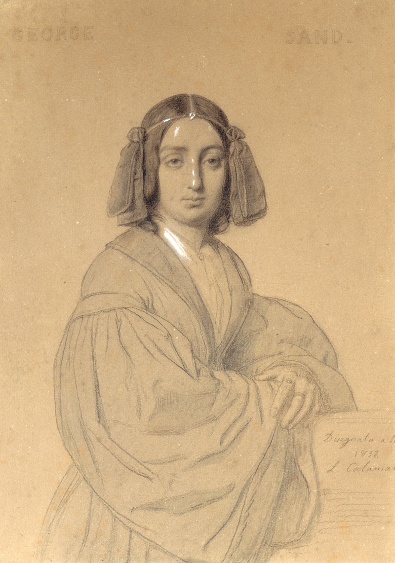 Portrait de George Sand by Луиджи Каламатта, 1837 — digital art print download