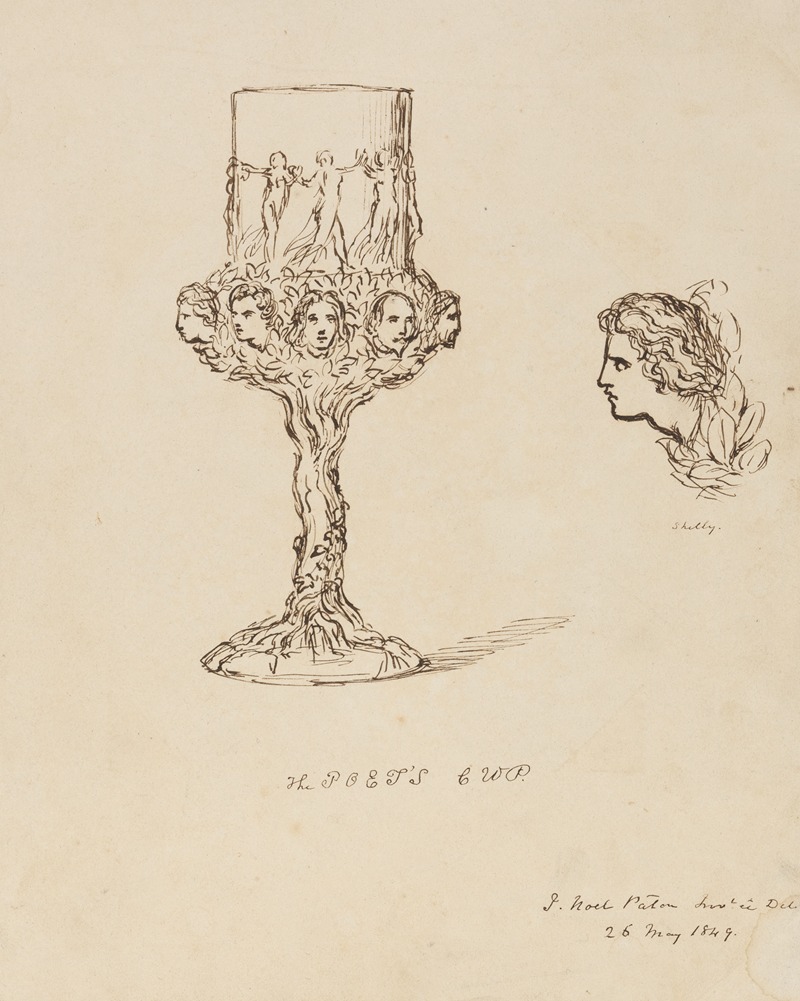 The poet's cup. by Sir Joseph Noel Paton, 1849 — digital art print download