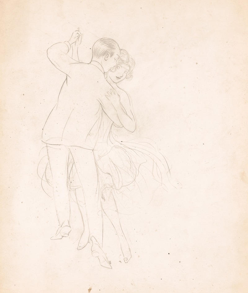 Man and woman dancing close by Оливер Херфорд — digital art print download