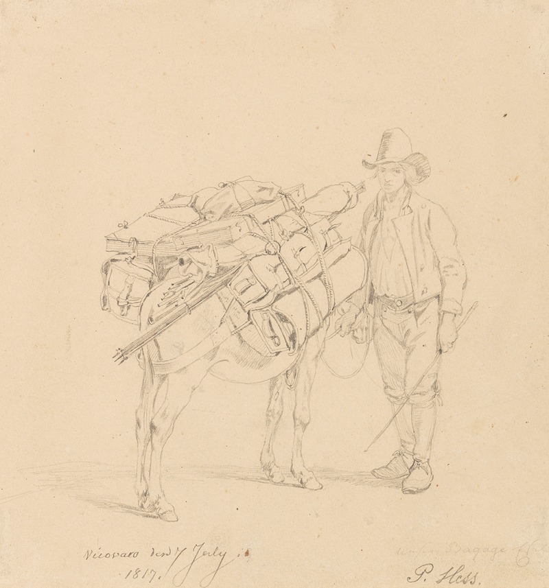 Maler mit Packesel auf Reisen by Петер фон Хесс, 1817 — digital art print download