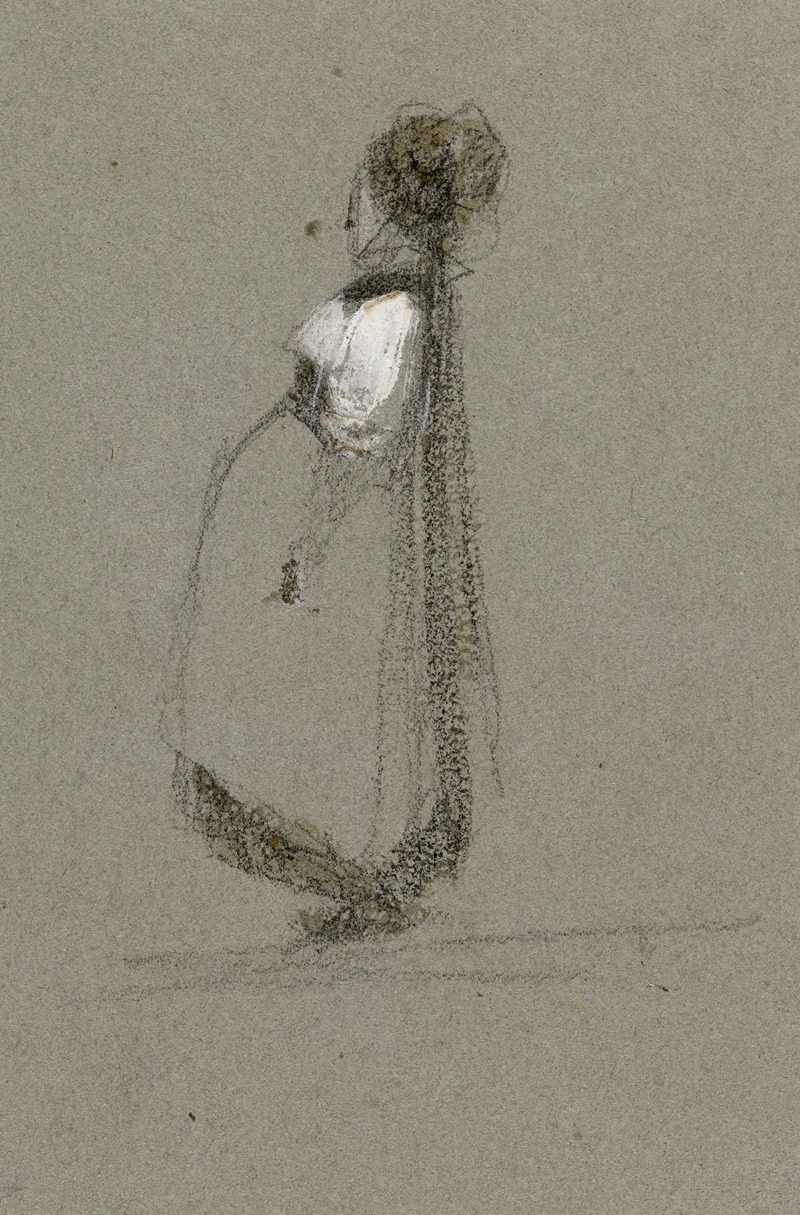 Etude de costume féminin de profil — René Marjolin