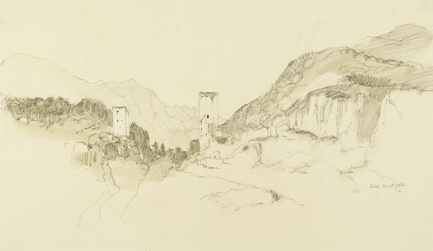Ruines de Lirl by Рене Маржолин, 1833 — digital art print download