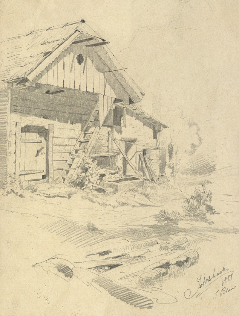 Bauernhaus in Johnsbach by Тина Блау, 1888 — digital art print download