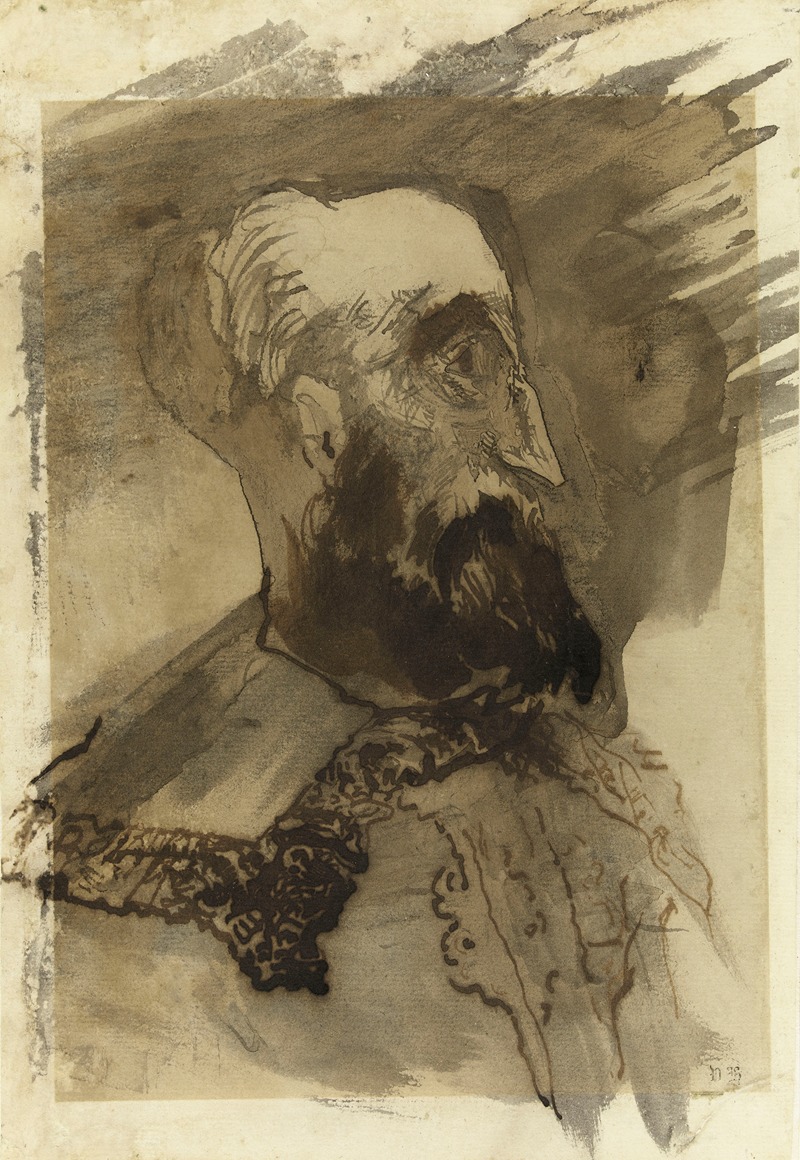 Tête d'homme barbu — Victor Hugo