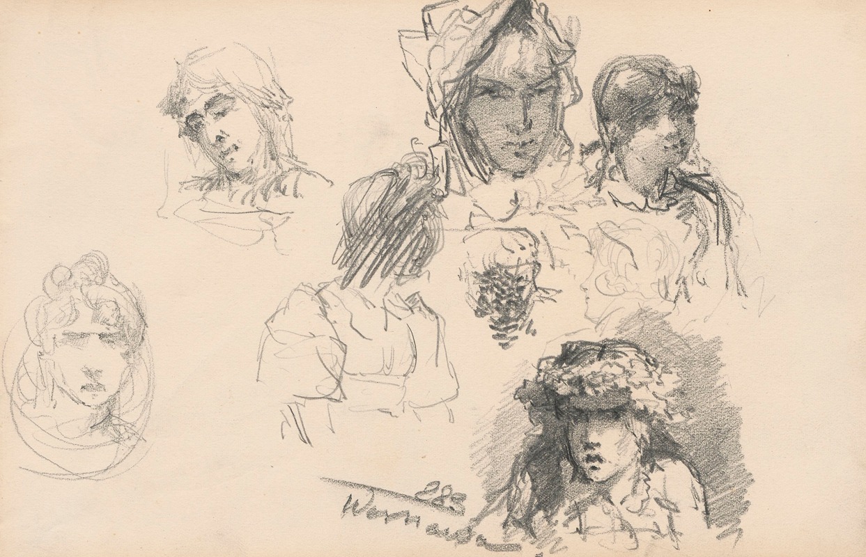 Studia popiersi kobiecych by Анна Билинская-Богданович, 1883 — digital art print download
