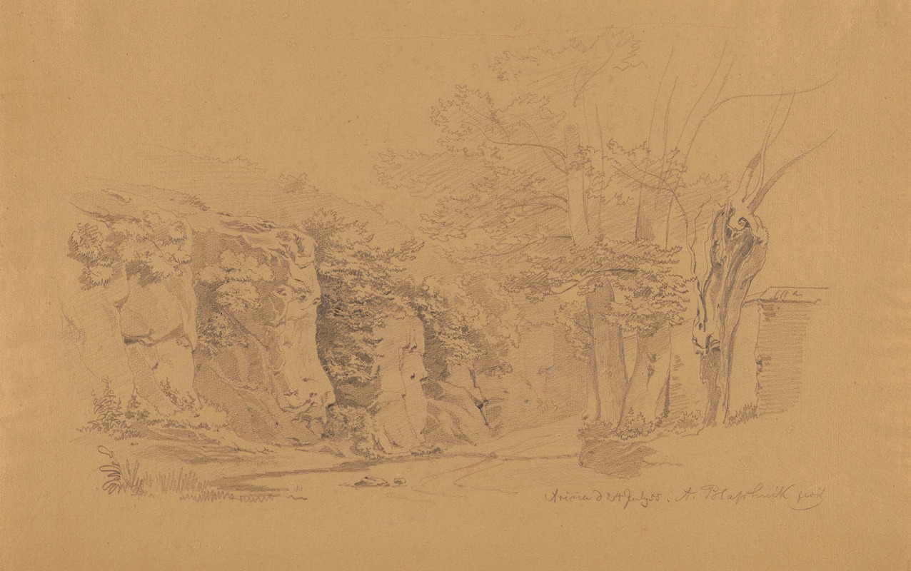 Rocks in Ariccia by Артур Блашник, 1855 — digital art print download