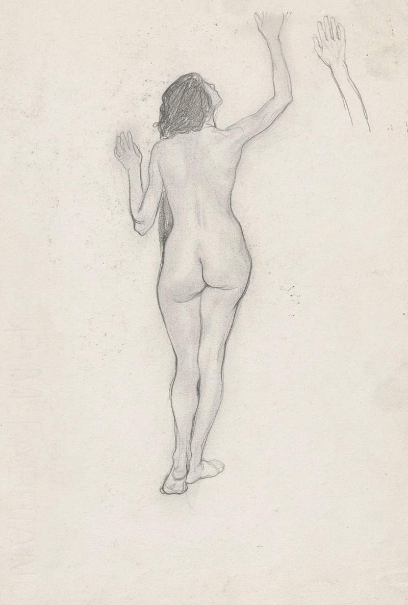 Nude woman turned back by Ян Рембовский — digital art print download