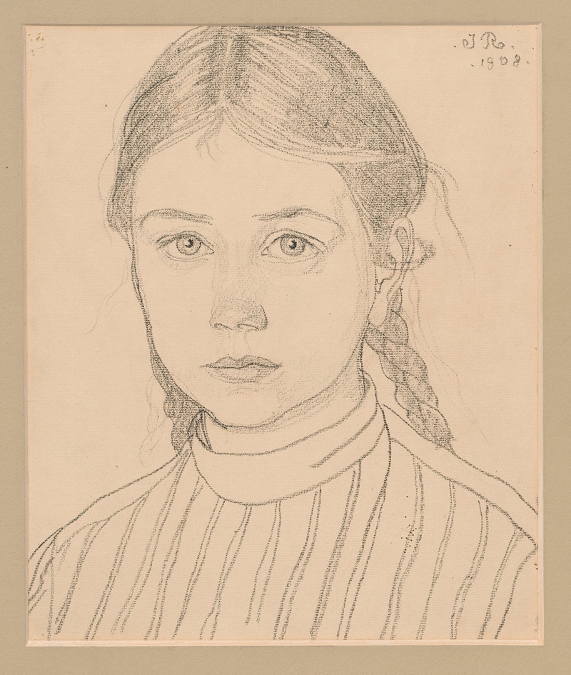 Portret dziewczynki by Ян Рембовский, 1908 — digital art print download