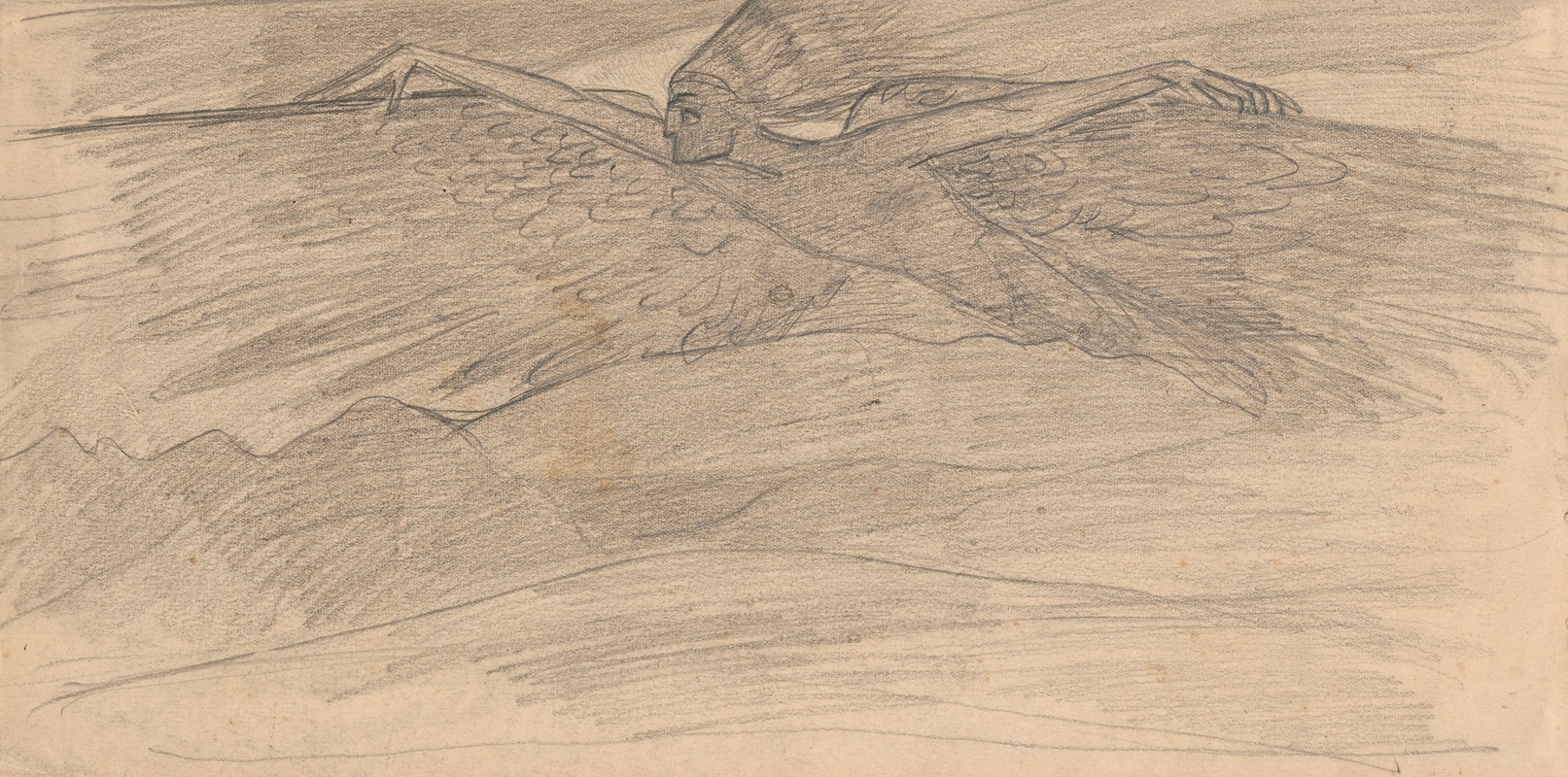 Sketch of a winged figure — Jan Rembowski