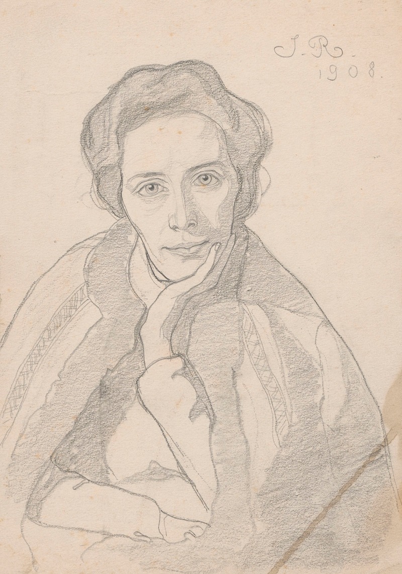 Wife’s portrait by Ян Рембовский, 1908 — digital art print download