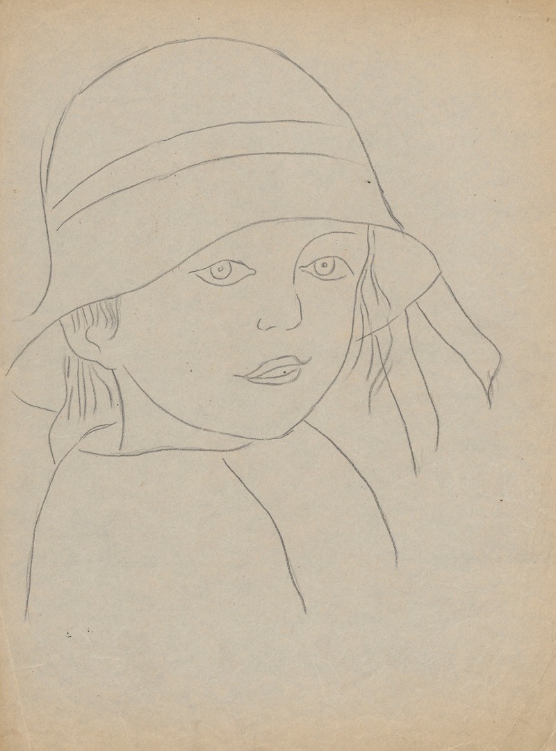 Głowa dziewczynki by Тадеуш Маковский, 1920 — digital art print download