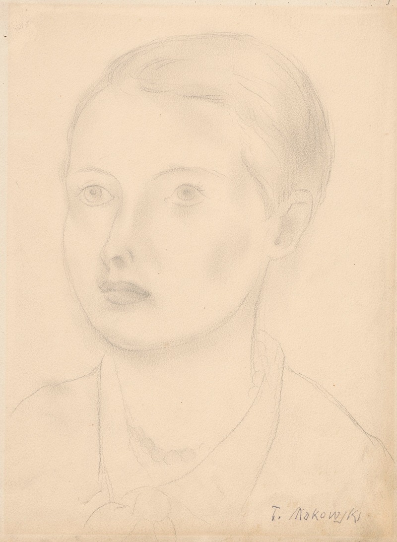Portret młodej dziewczyny by Тадеуш Маковский, 1920 - 1927 — digital art print download
