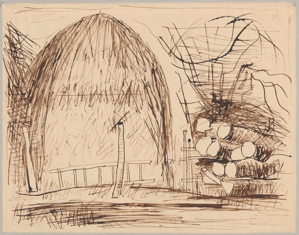 Stóg i stos drzewa by Тадеуш Маковский, 1932 — digital art print download