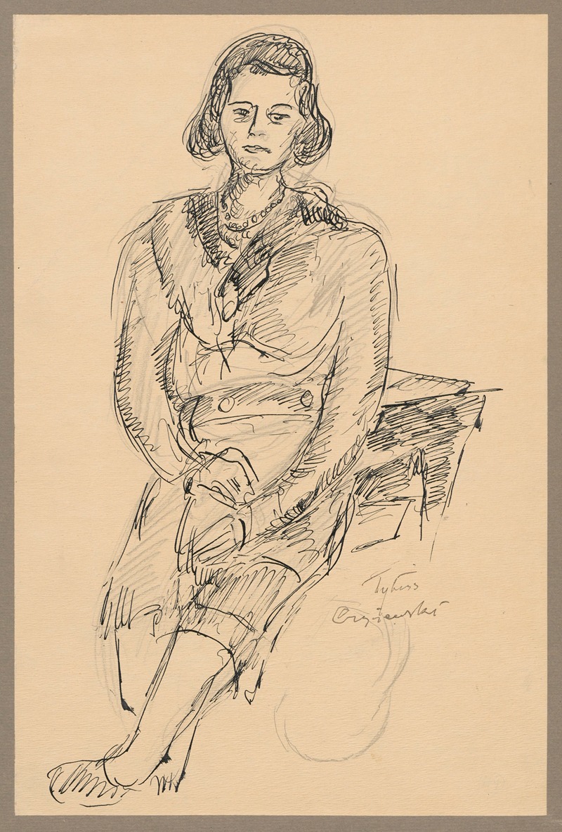 Sitting woman by Титус Чижевский, 1930 — digital art print download