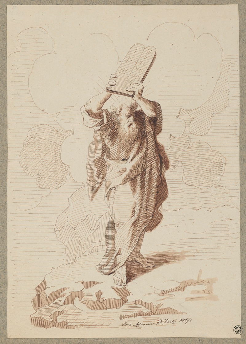 Moses Holding the Tablets with the Ten Commandments by Адриан Глебоцкий, 1857 — digital art print download