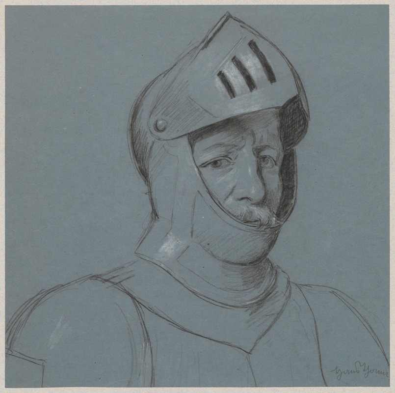 Bust of a knight in armour — Hans Thoma