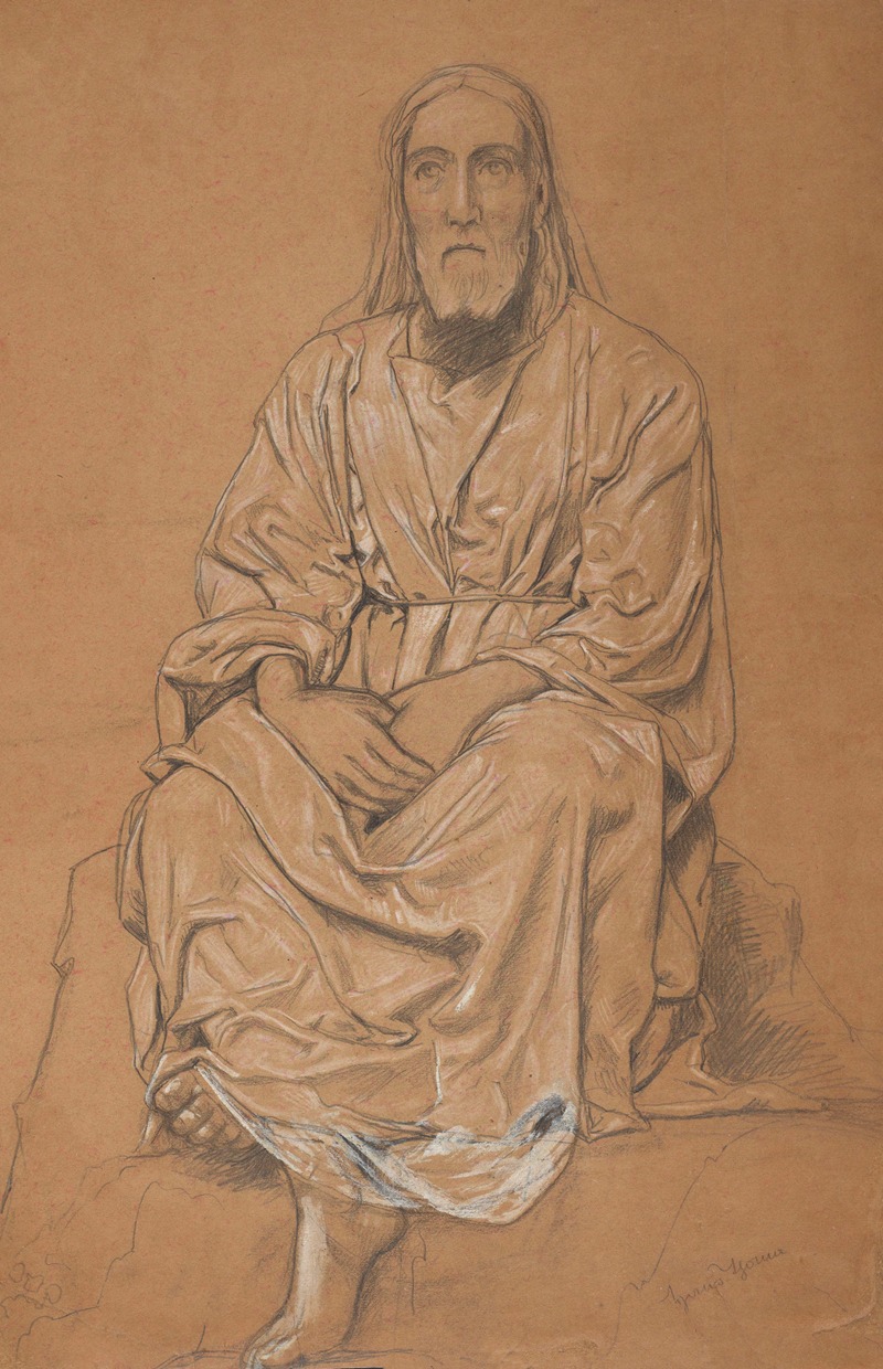 Christ Depicted in a Seated Position by Ханс Тома, 1885 - 1890 — digital art print download