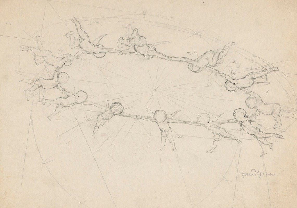 Circle of Dancing Putti by Ханс Тома, 1898 — digital art print download