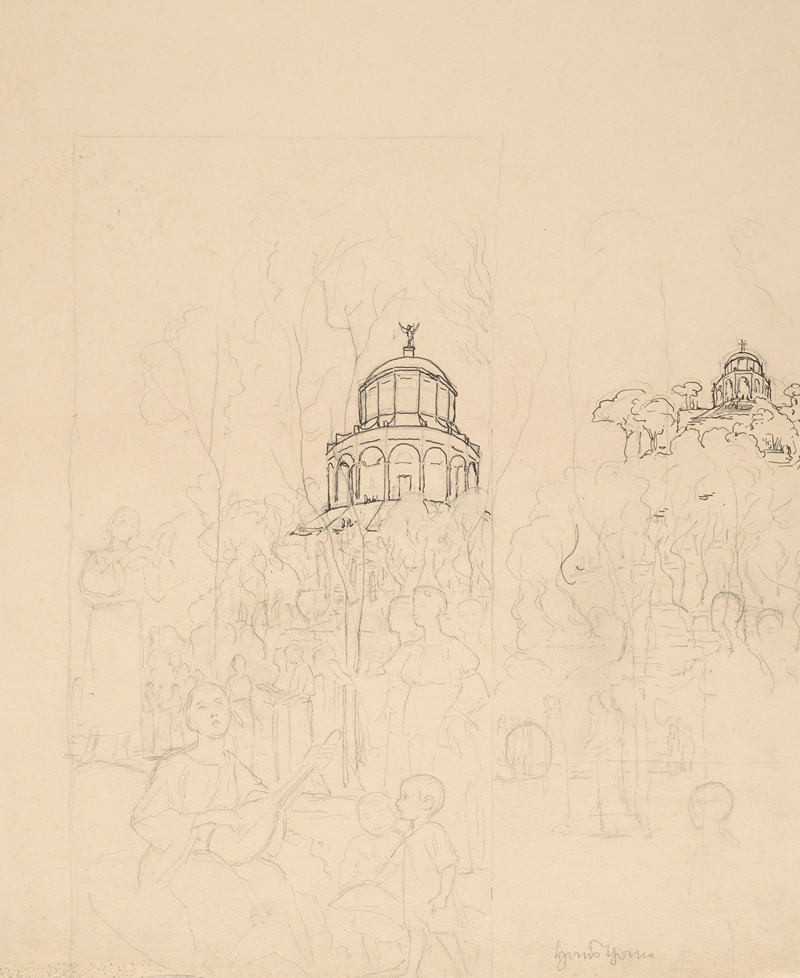 Composition Studies for the Right Wing of the 'Easter Triptych' by Ханс Тома, 1908 — digital art print download