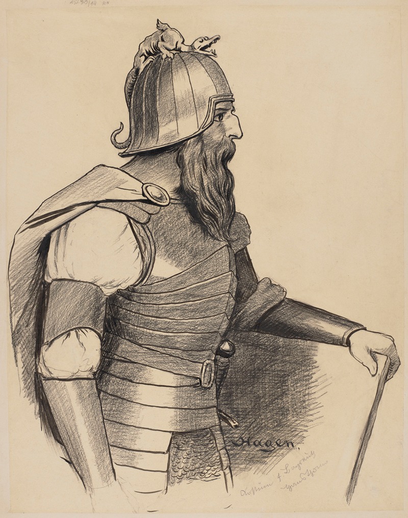 Costume Design for Hagen by Ханс Тома, 1890 - 1899 — digital art print download